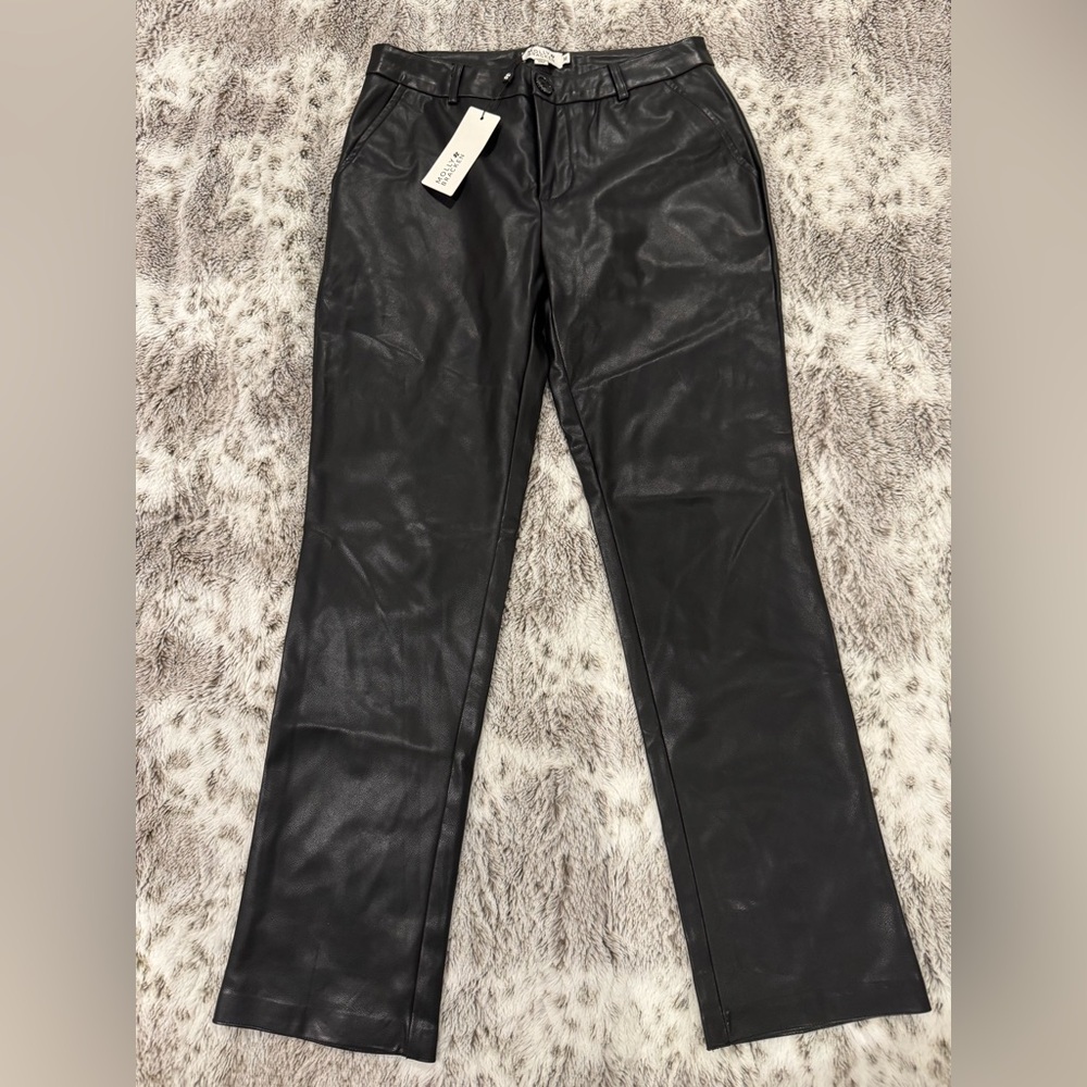 Black Faux Leather Pants
